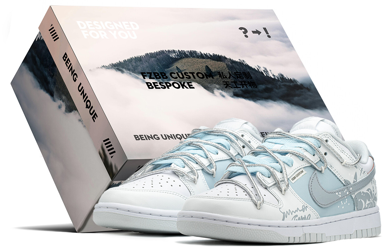 

Кроссовки Nike Dunk Skateboarding Shoes Unisex Low-top White/blue, белый/синий