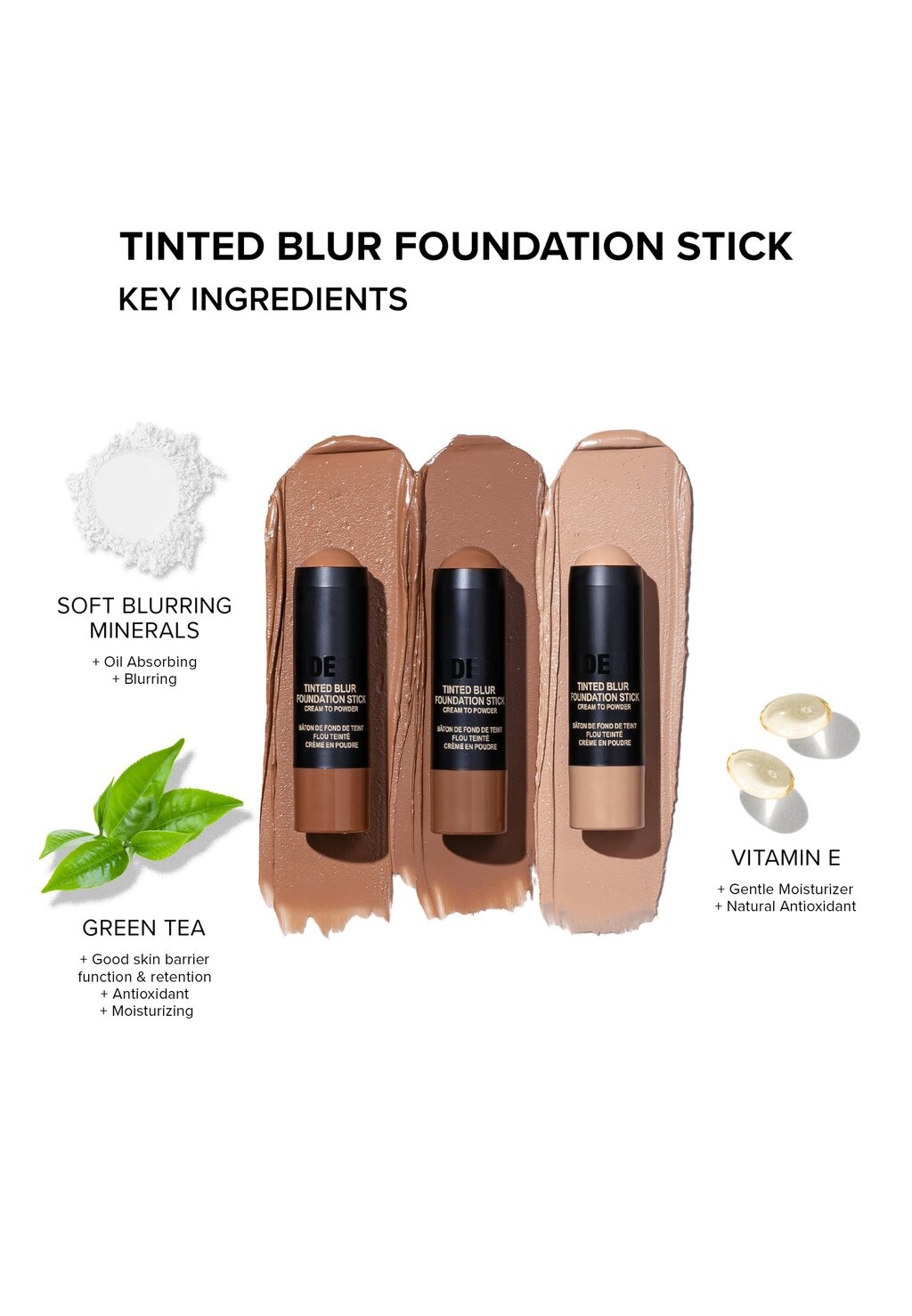 

Тональное средство TINTED BLUR FOUNDATION STICK NUDESTIX, бежевый