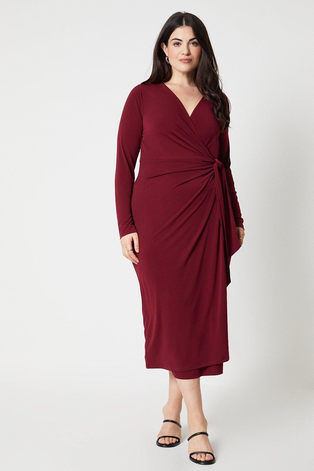 

Платье миди с запахом Curve Dorothy Perkins, красный