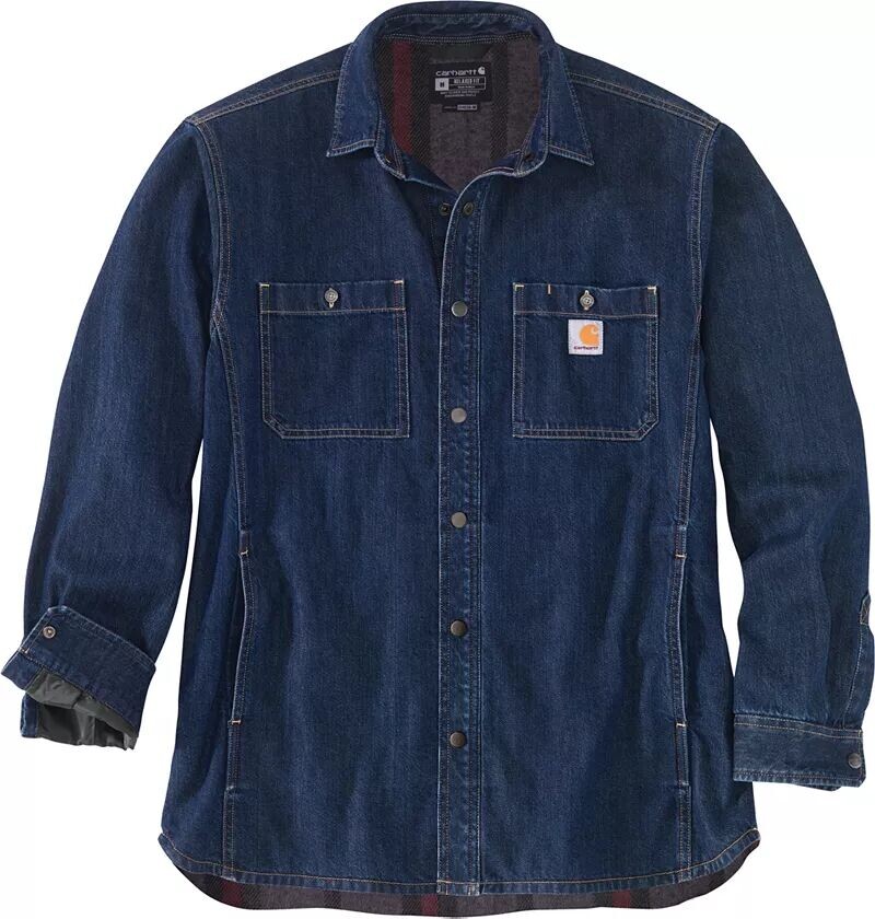 

Мужская куртка-рубашка свободного кроя Carhartt на джинсовой подкладке