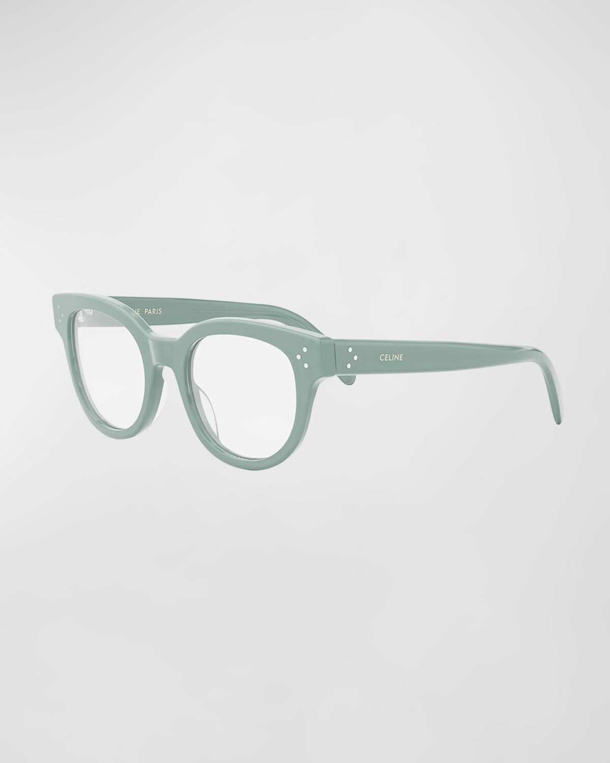 

Круглые очки из ацетата жирного цвета с 3 точками Celine, цвет Light Green