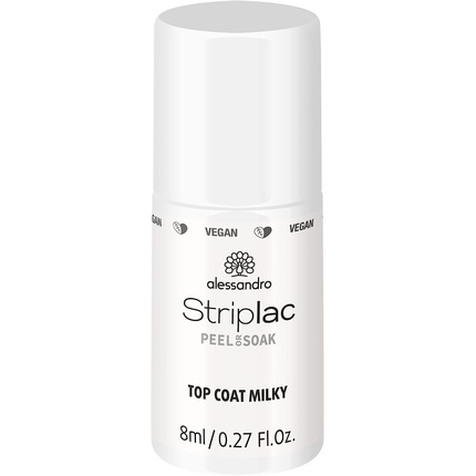 

Striplac Peel Or Soak Vegan Milky Led Top Coat для идеальных ногтей 8 мл, Alessandro