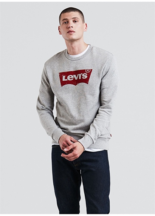 

Серая мужская толстовка с круглым вырезом Levis