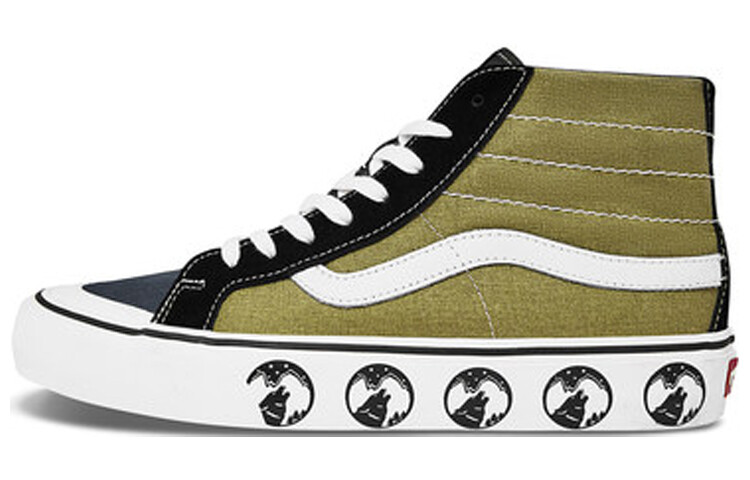 

Туфли для скейтбординга унисекс Vans SK8 HI Черный/Зеленый