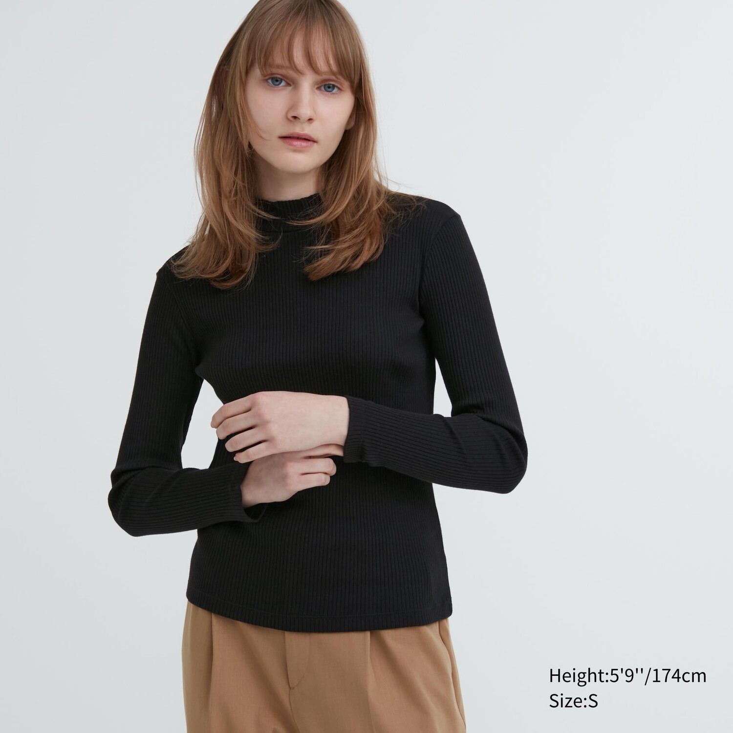 

Футболка Uniqlo в ребристую полоску, черный