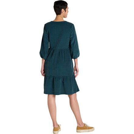 Вельветовое многоярусное платье с длинными рукавами Scouter женское Toad&Co, темно-синий