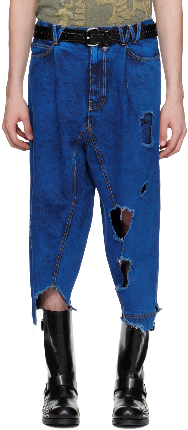 Синие отбеленные джинсы Vivienne Westwood