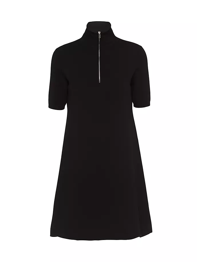 

Платье из шерсти и вискозы Prada, черный