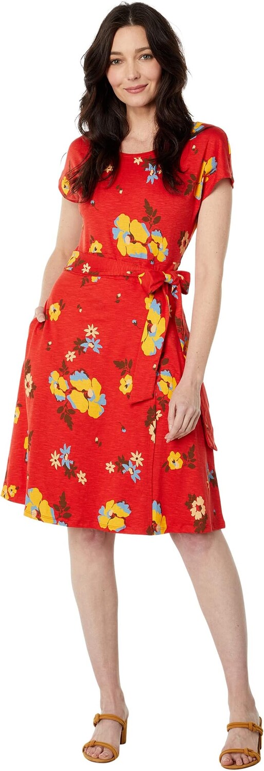 

Платье с короткими рукавами и запахом Toad&Co, цвет Winterberry Floral Print