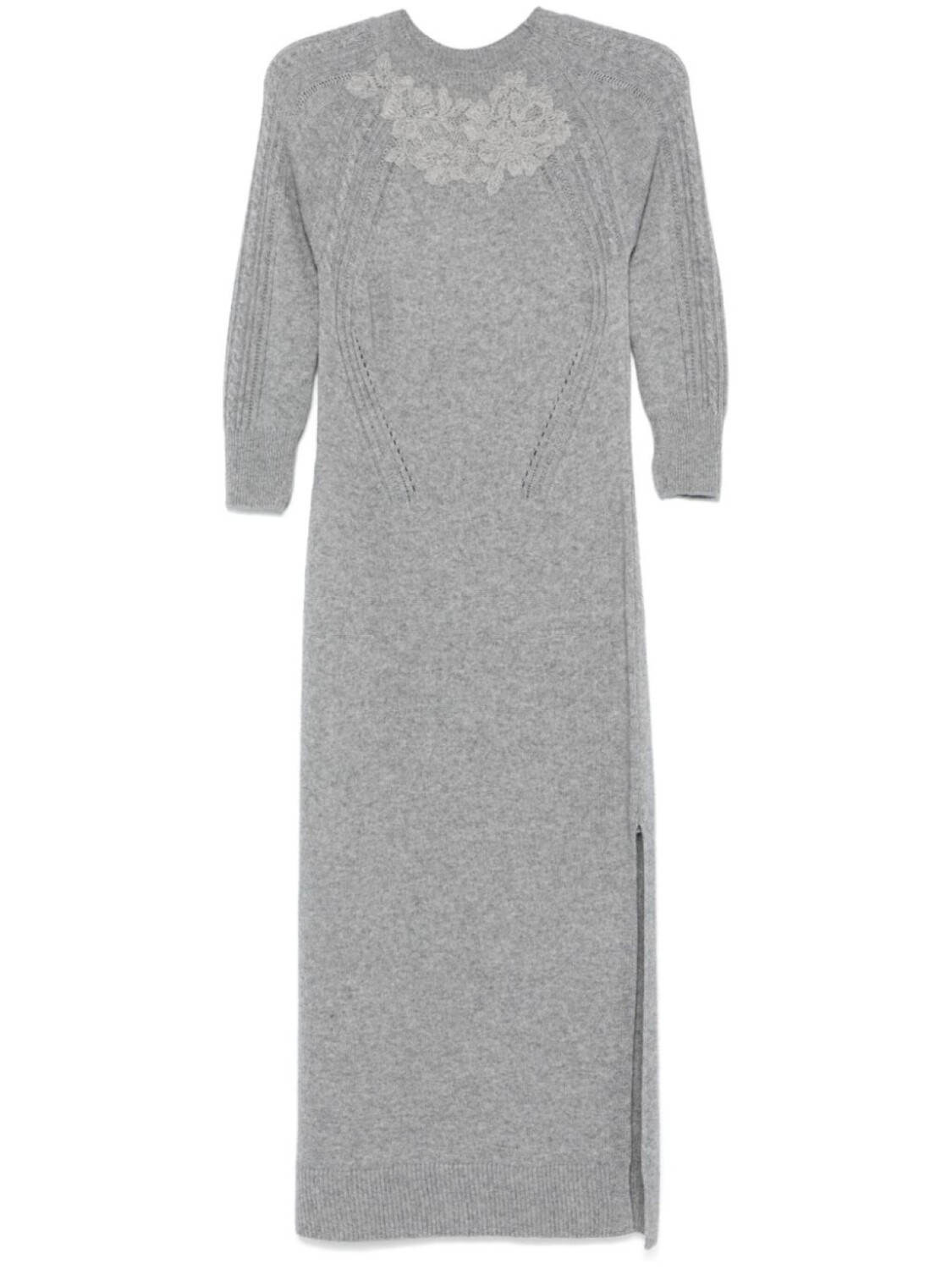 

Ermanno Scervino кружевное платье макси, серый