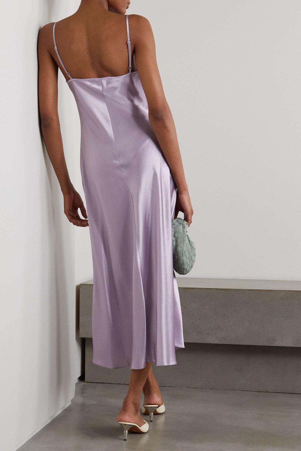 

MAX MARA атласное платье миди Leisure Onda, сиреневый