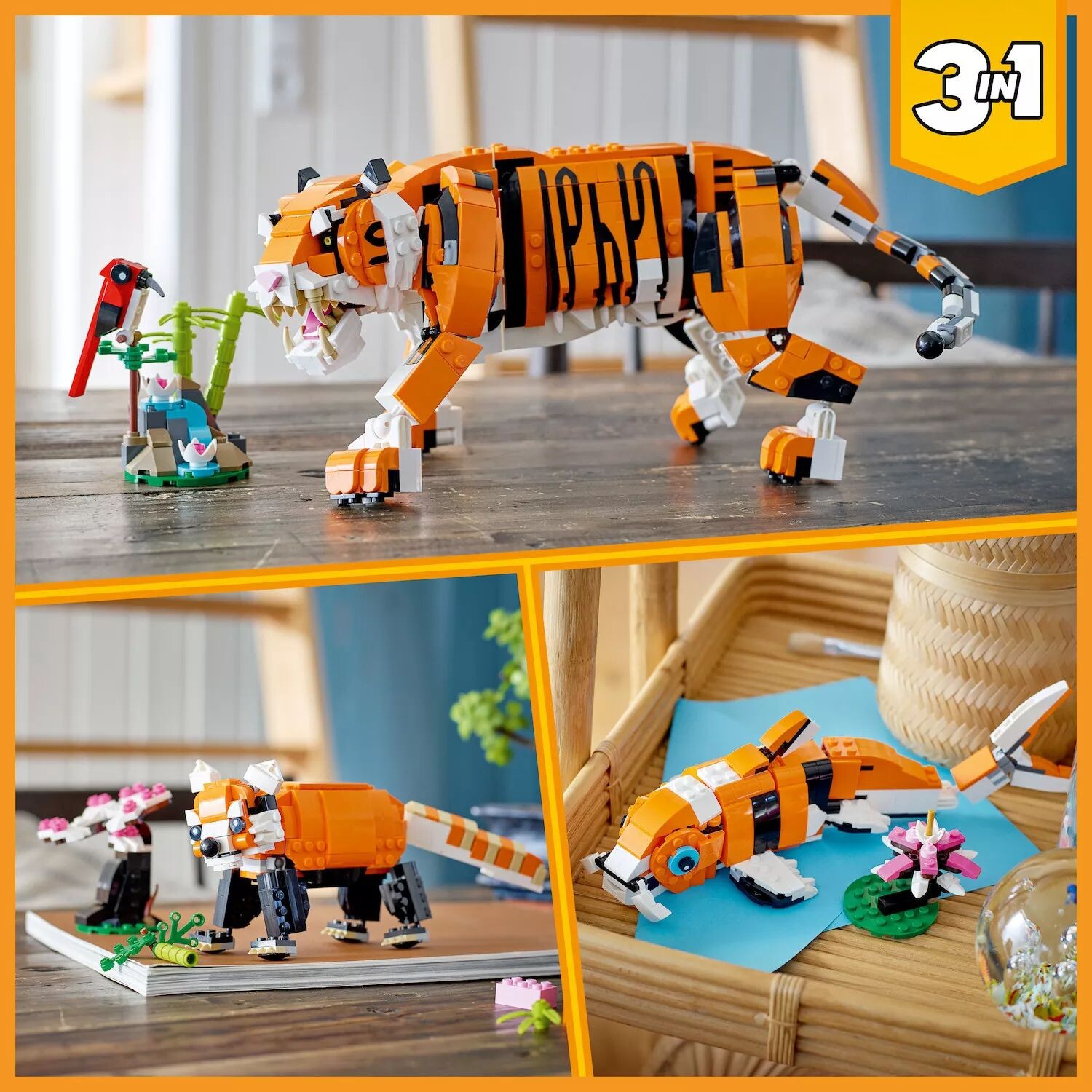 

LEGO Creator 3-в-1 Majestic Tiger 31129 Строительный набор (755 деталей) LEGO