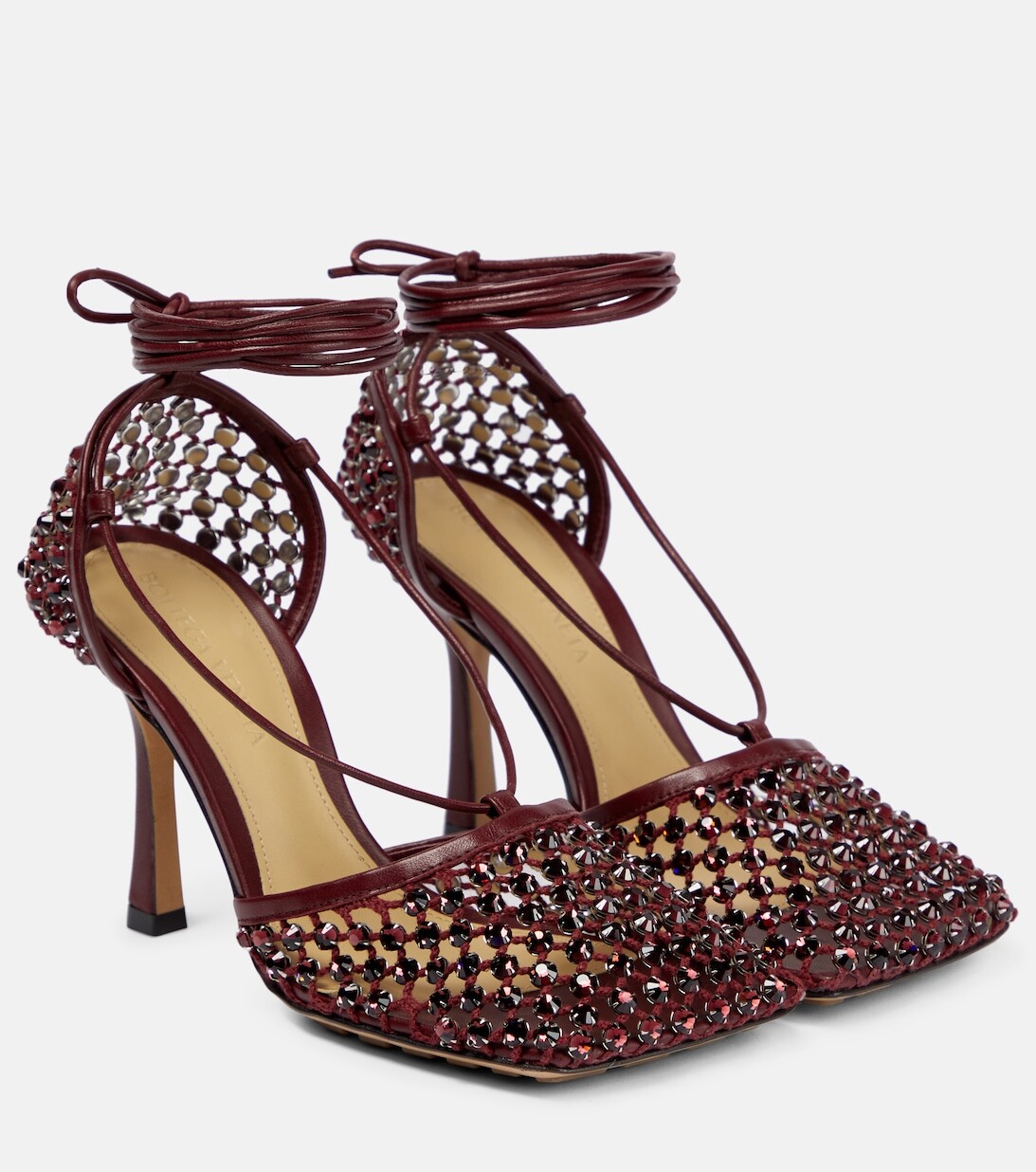 

Сандалии Sparkle Stretch с украшением Bottega Veneta, красный