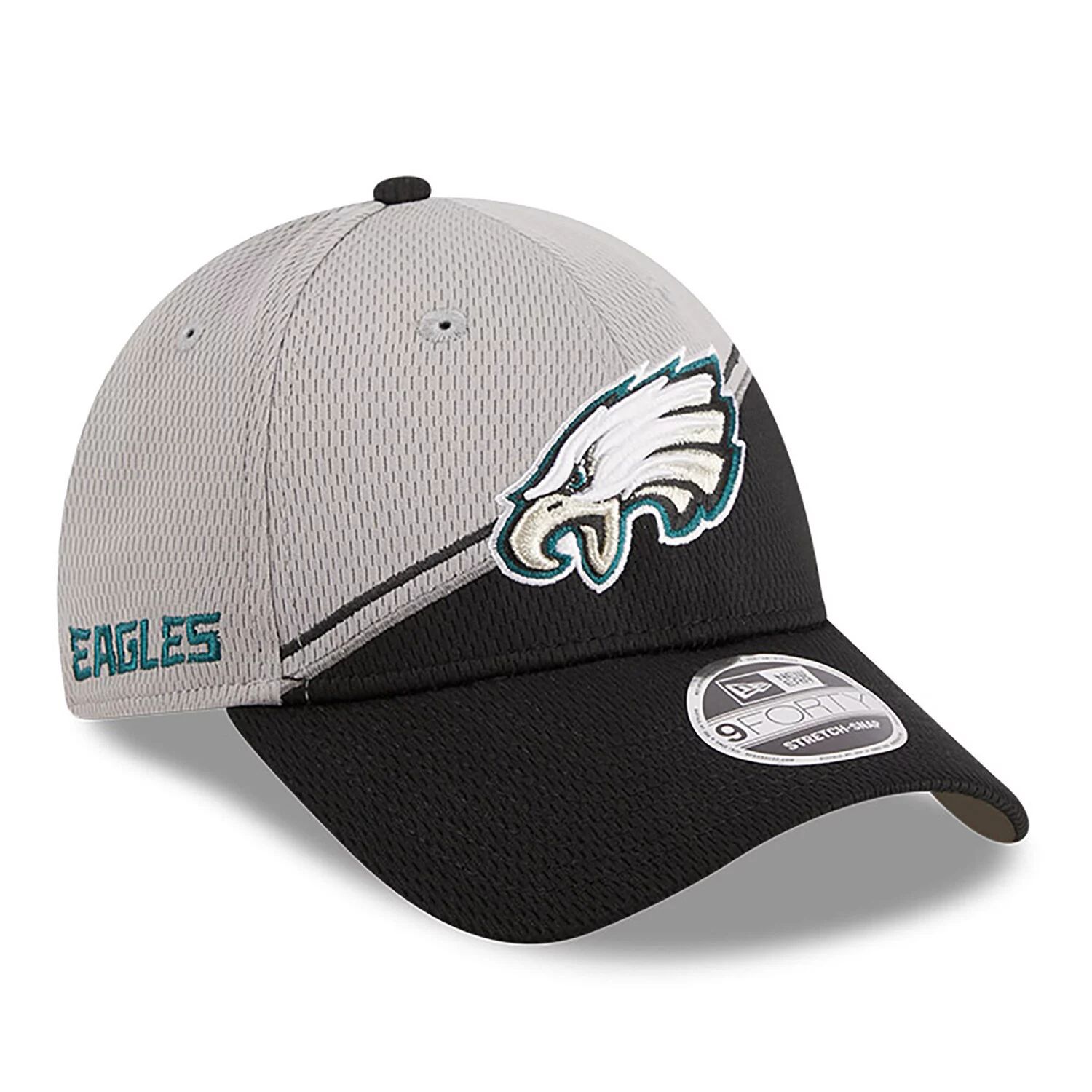 

Мужская регулируемая кепка New Era Grey/Black Philadelphia Eagles 2023 Sideline 9FORTY