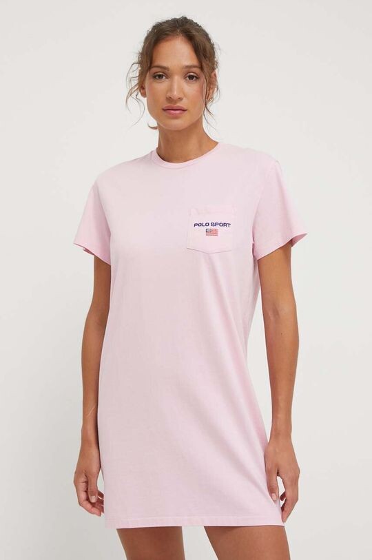 

Хлопковое платье Polo Ralph Lauren, розовый