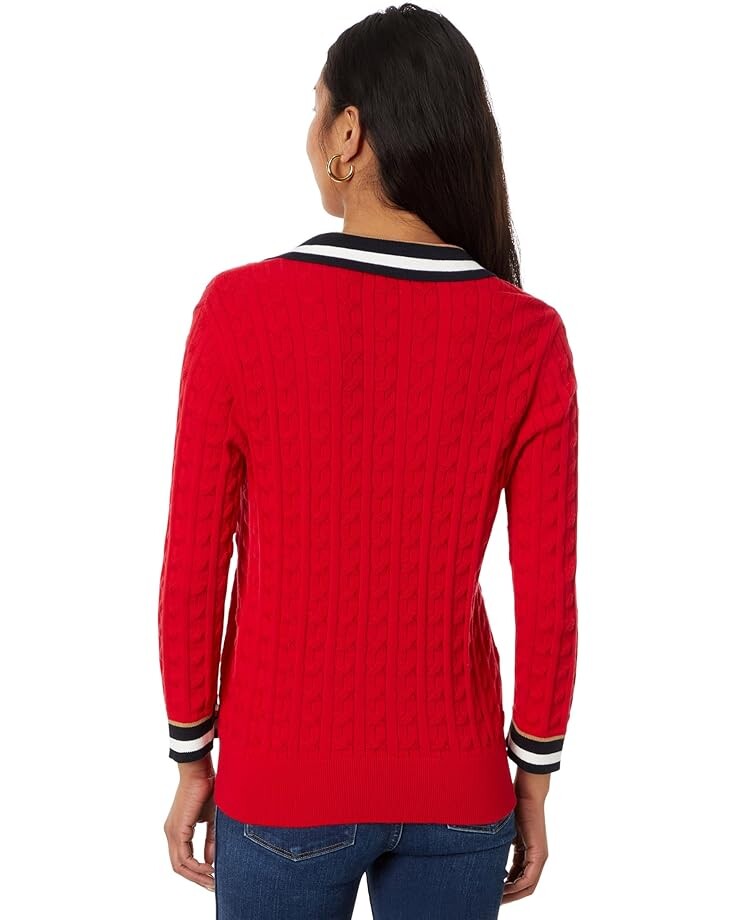 

Свитер Tommy Hilfiger Cable Johnny Collar Sweater, цвет Scarlet Multi