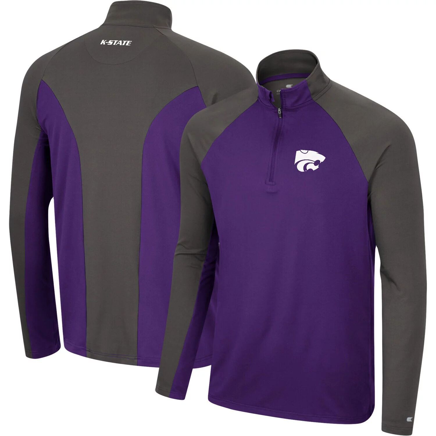 

Мужская ветровка с молнией четверти реглан, фиолетовый/темно-серый Kansas State Wildcats Two Yutes Colosseum
