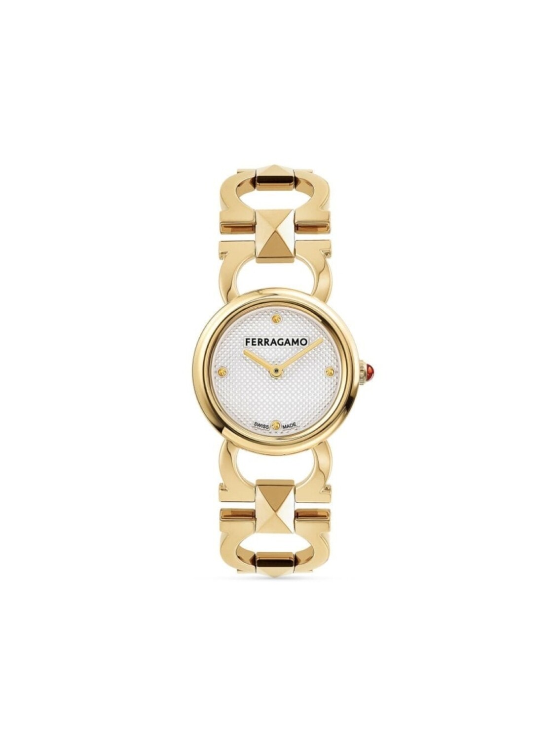

Наручные часы Double Gancini Stud 25 мм Ferragamo, белый