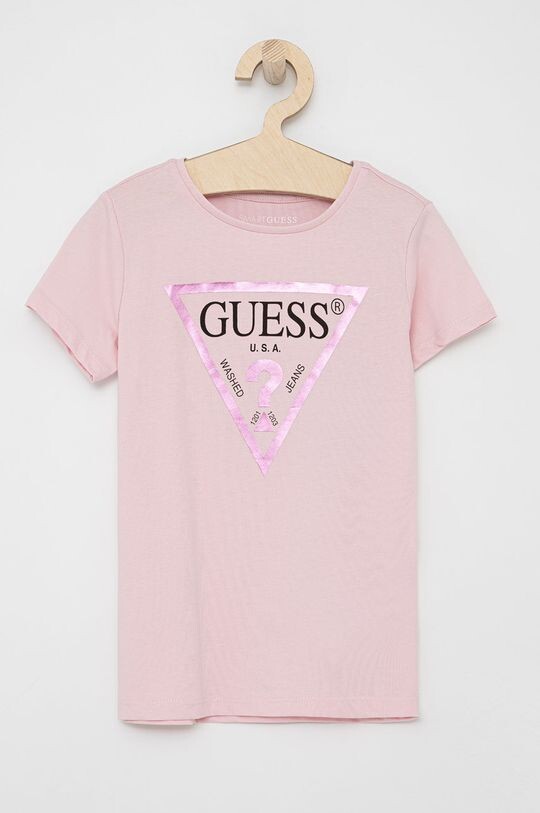 

Хлопковая футболка для детей Guess, розовый