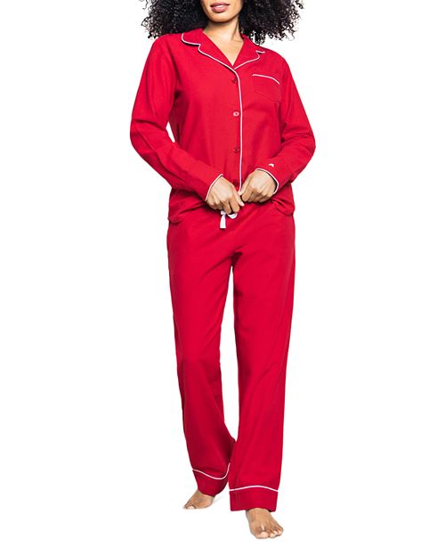 Хлопковый классический цвет Red фланелевой пижамный комплект Petite Plume, цвет Red