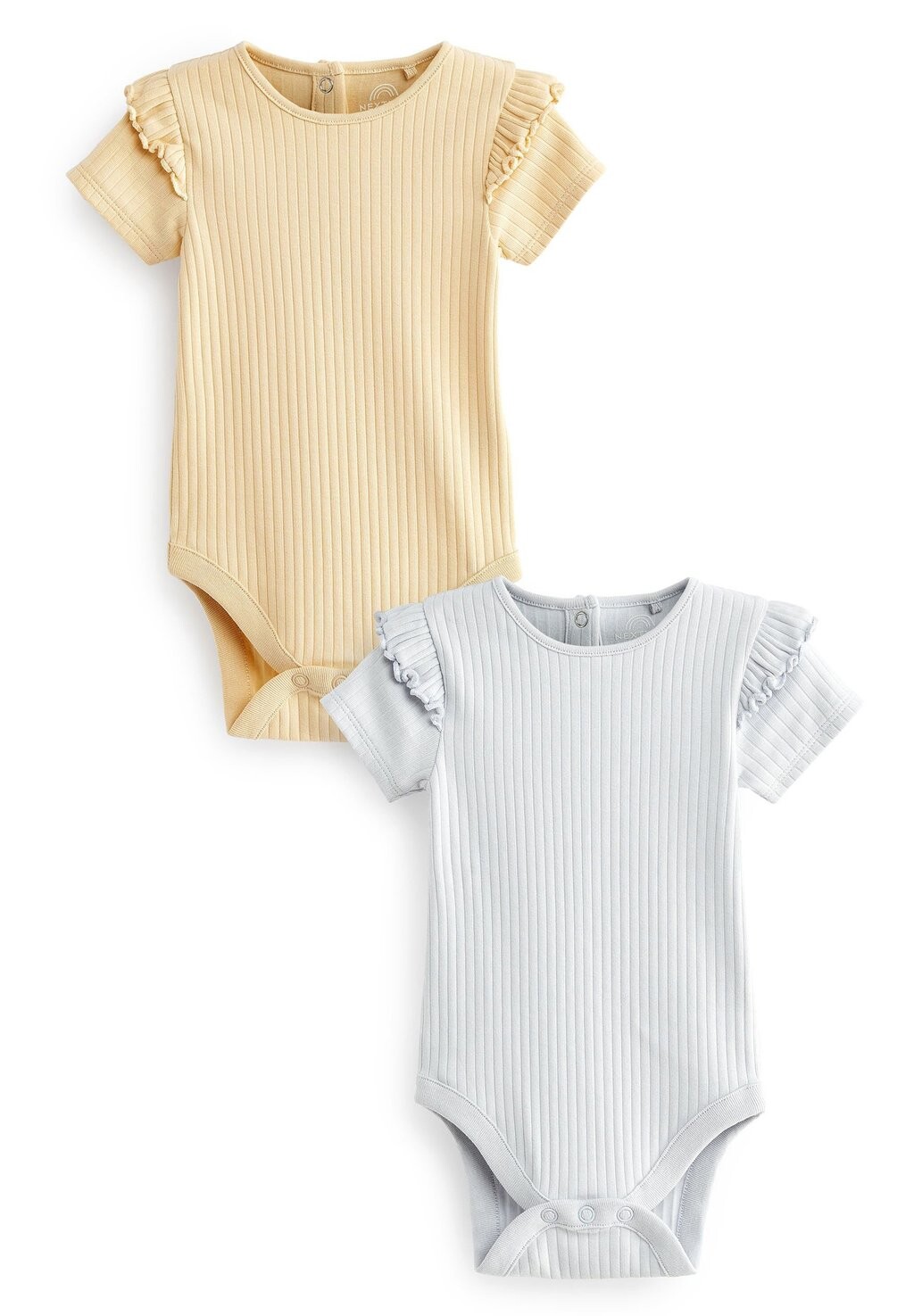 

Боди SHORT FRILL SLEEVED BODYSUITS 2 PACK Next, цвет lemon yellow/blue