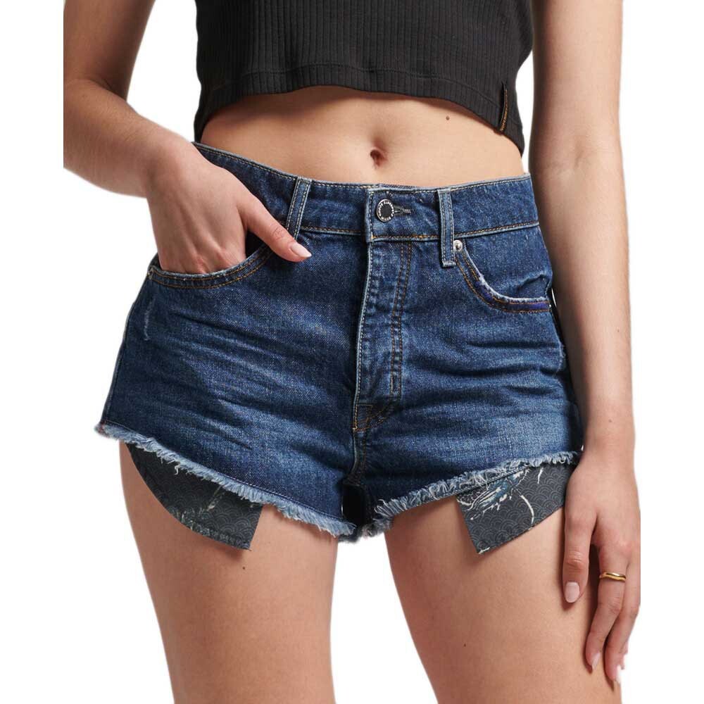 

Джинсовые шорты Superdry Vintage High Rise, синий