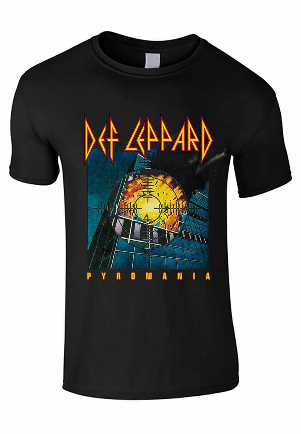 Футболка с принтом DEF LEPPARD PYROMANIA rockshirts, цвет black def leppard pyromania lp спрей для очистки lp с микрофиброй 250мл набор