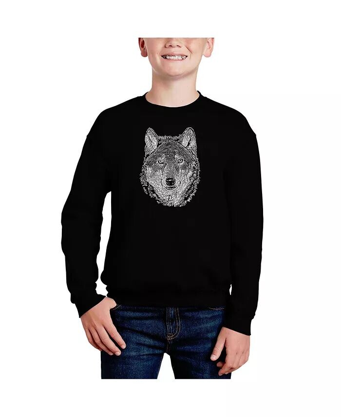 

Wolf — толстовка с круглым вырезом Big Boy's Word Art La Pop Art, красный