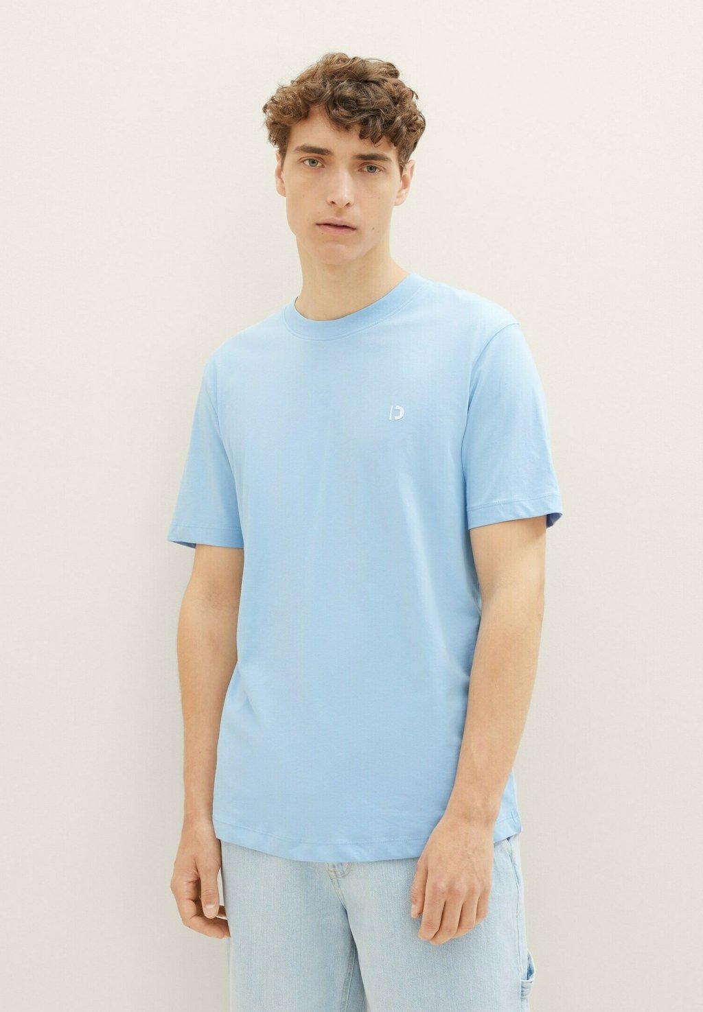 Базовая футболка Tom Tailor, размытый средний синий цвет
