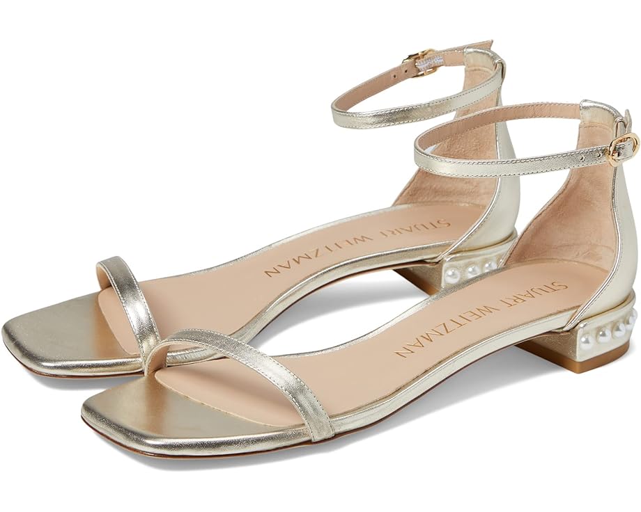 

Туфли Stuart Weitzman Nudistcurve Pearl Flat Sandal, цвет Platino