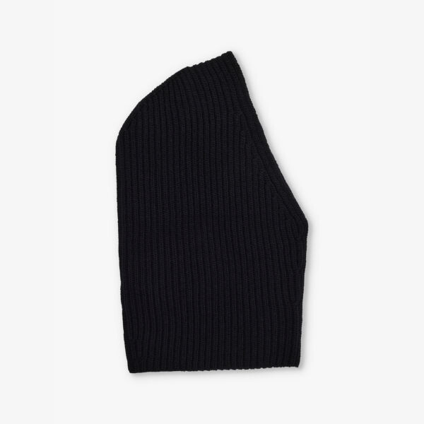 

Капюшон из трикотажной шерсти в рубчик Jil Sander, черный