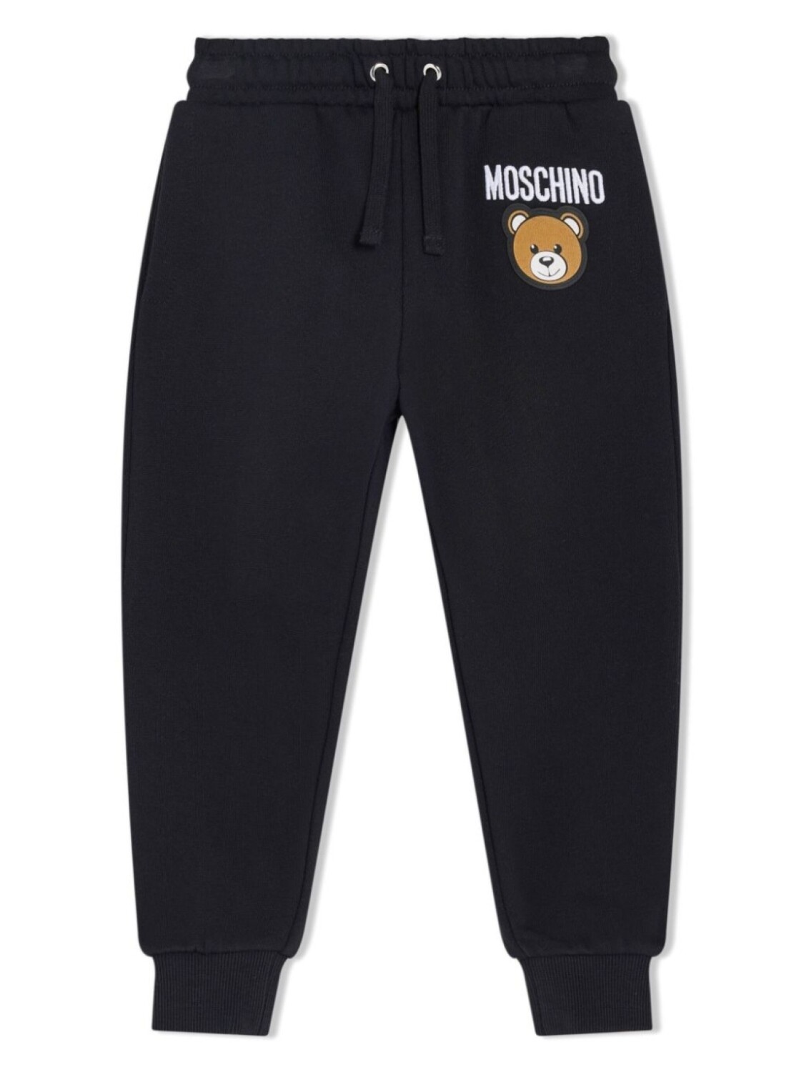 

Спортивные брюки с кулиской и нашивкой-логотипом Moschino Kids, черный
