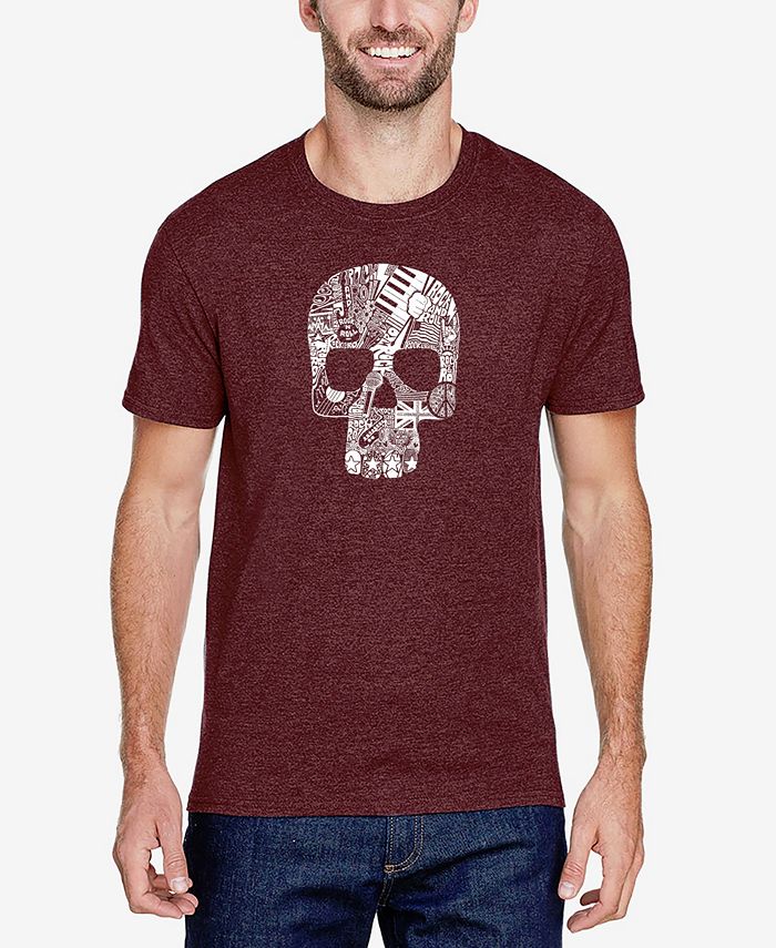 Мужская футболка Rock N Roll Skull Premium Blend Word Art LA Pop Art, красный
