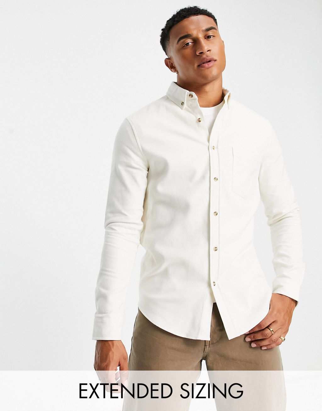 Белая оксфордская рубашка с сатиновым эффектом ASOS DESIGN