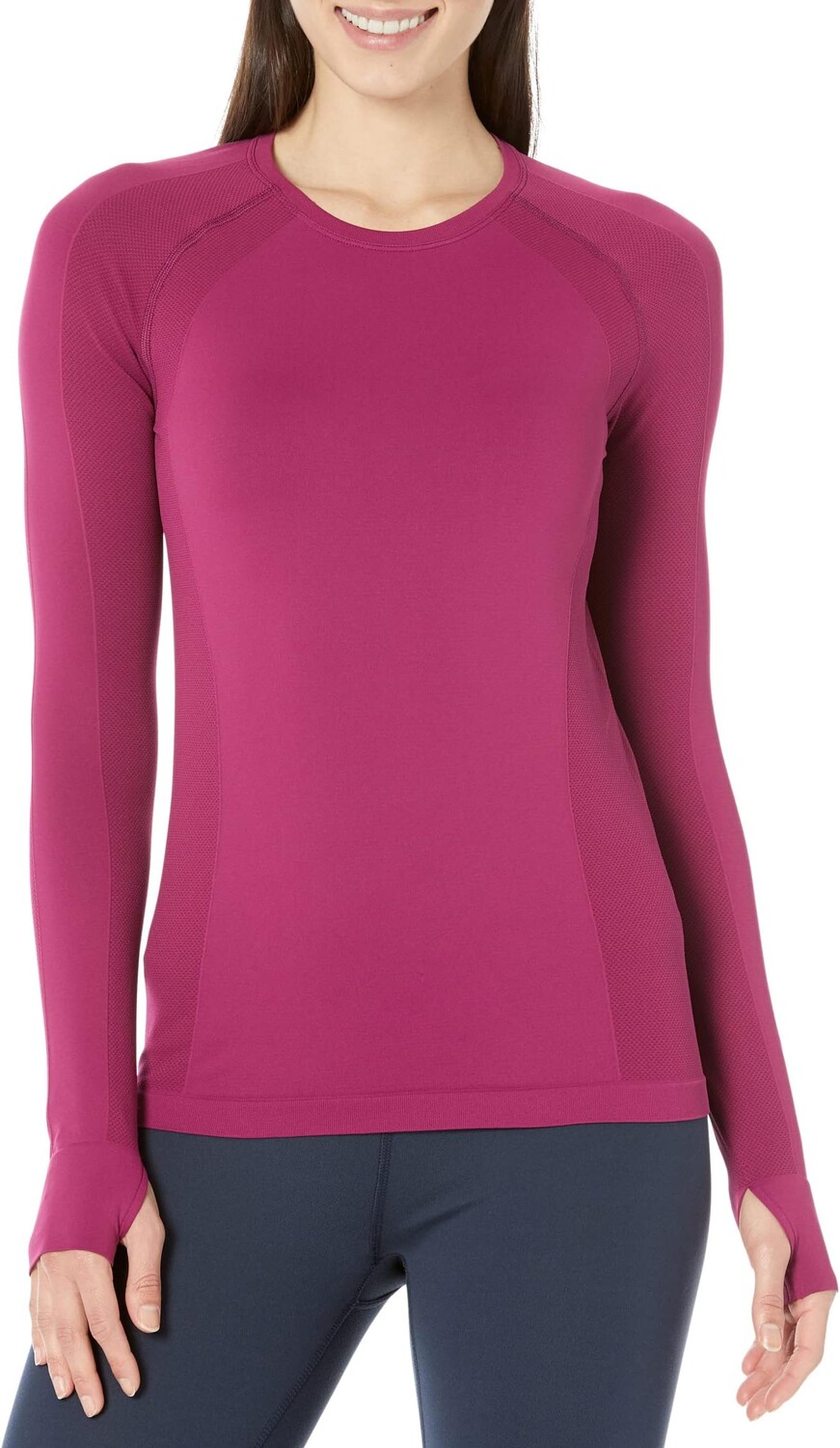 

Бесшовный топ с длинными рукавами для тренировок Athlete Sweaty Betty, цвет Amaranth Pink