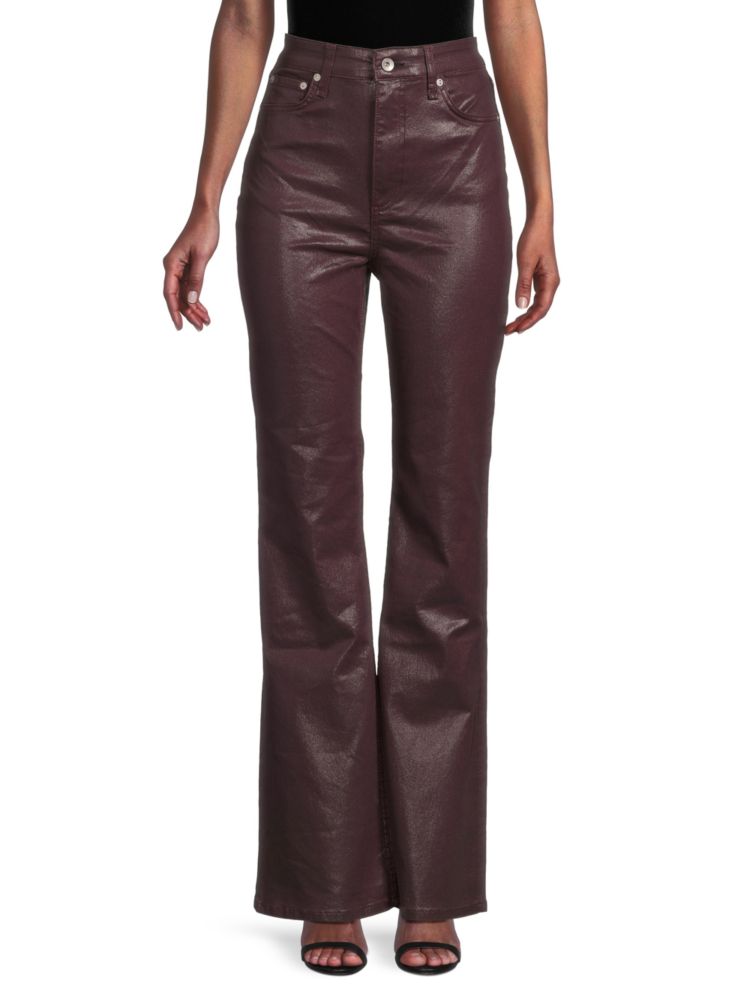 Расклешенные джинсы Casey с высокой талией и покрытием Rag & Bone, цвет Burgundy