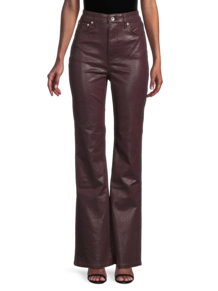 

Расклешенные джинсы Casey с высокой талией и покрытием Rag & Bone, цвет Burgundy