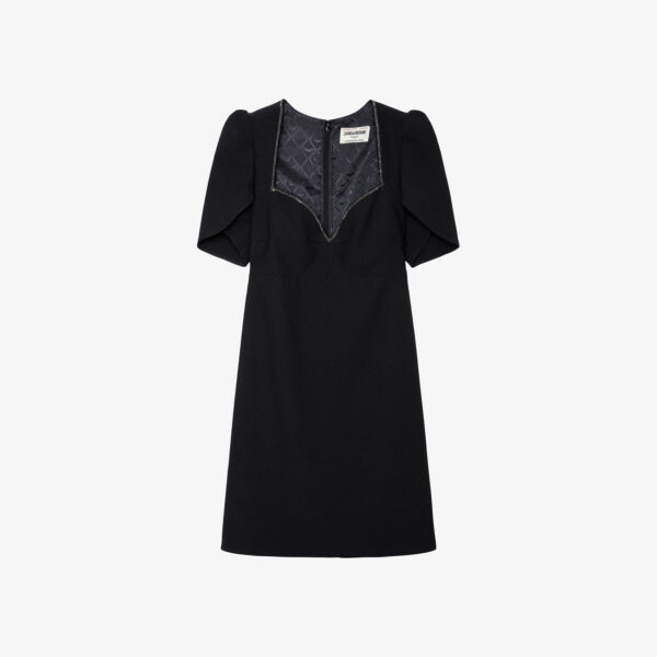 

Тканое платье мини Roxelle, украшенное кристаллами Zadig&Voltaire, цвет noir
