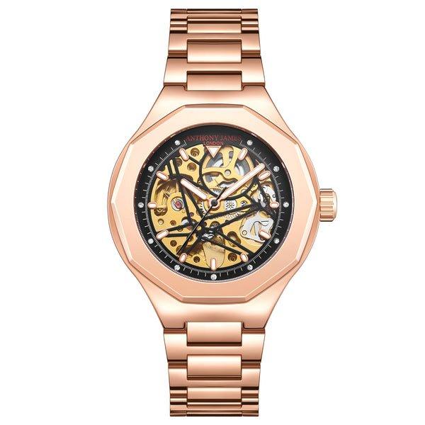 Спортивные часы-скелетон Anthony James ограниченной серии ручной сборки, золото dusty rose перстень из розового золота stone