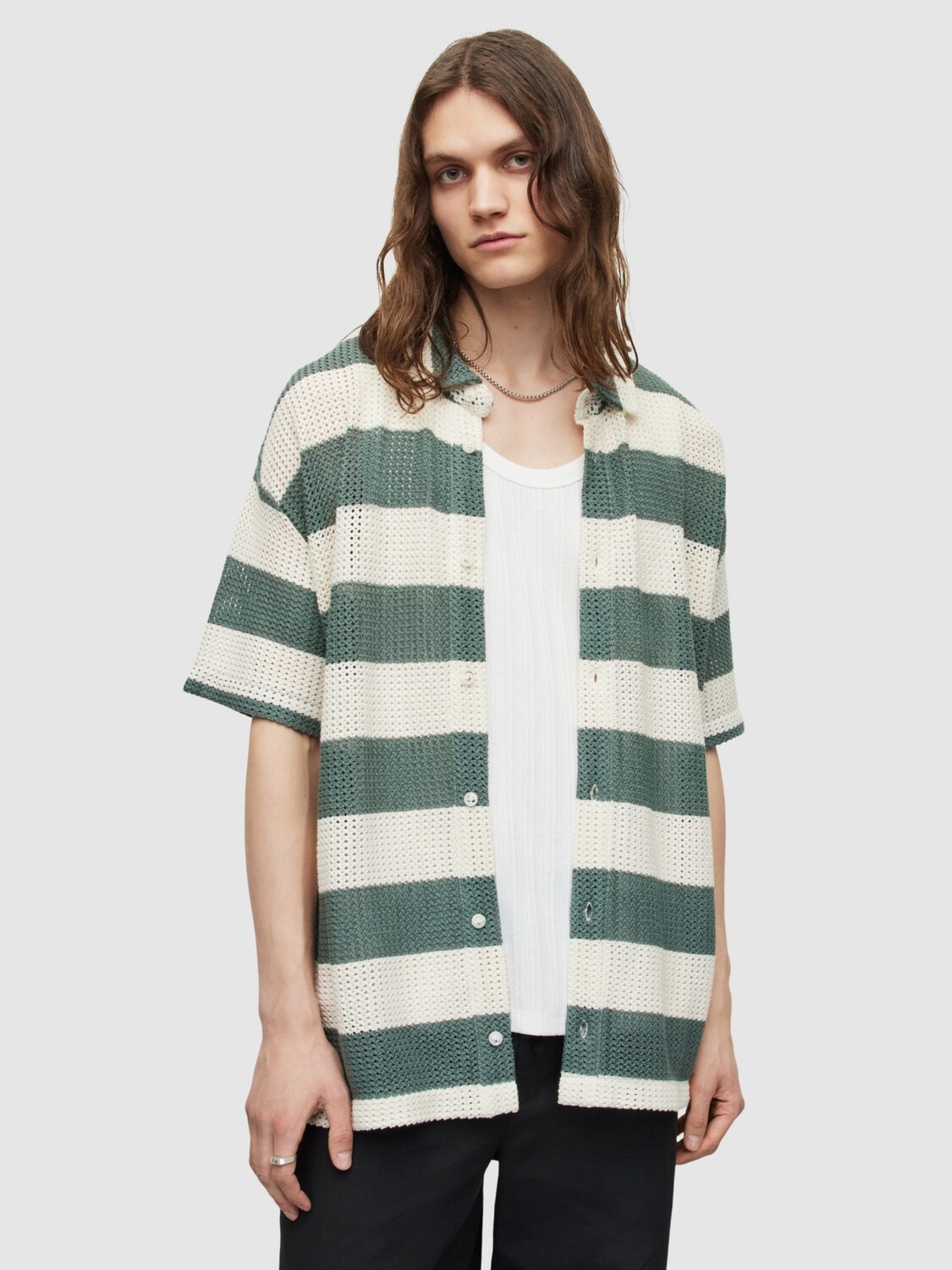 

Рубашка с коротким рукавом AllSaints Munroe, белый/зеленый
