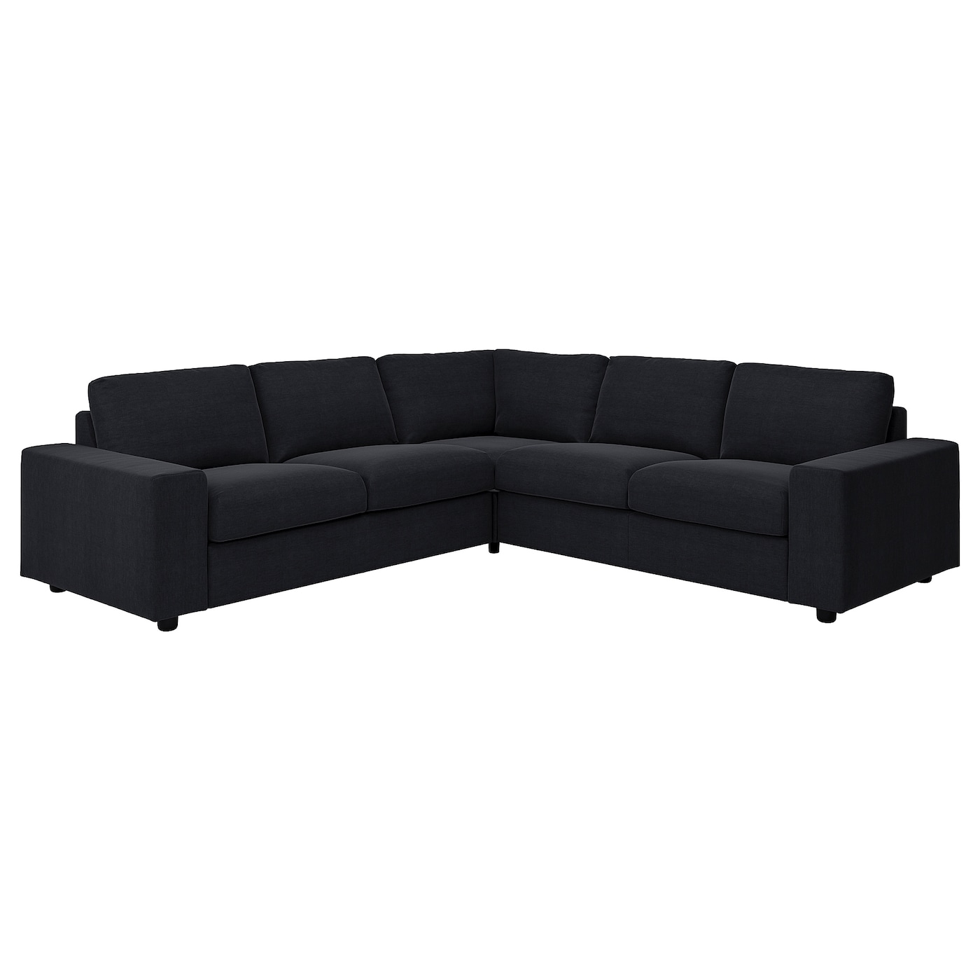 ВИМЛЕ 4-местный угловой диван с широкими подлокотниками/Саксемара черно-синий VIMLE IKEA