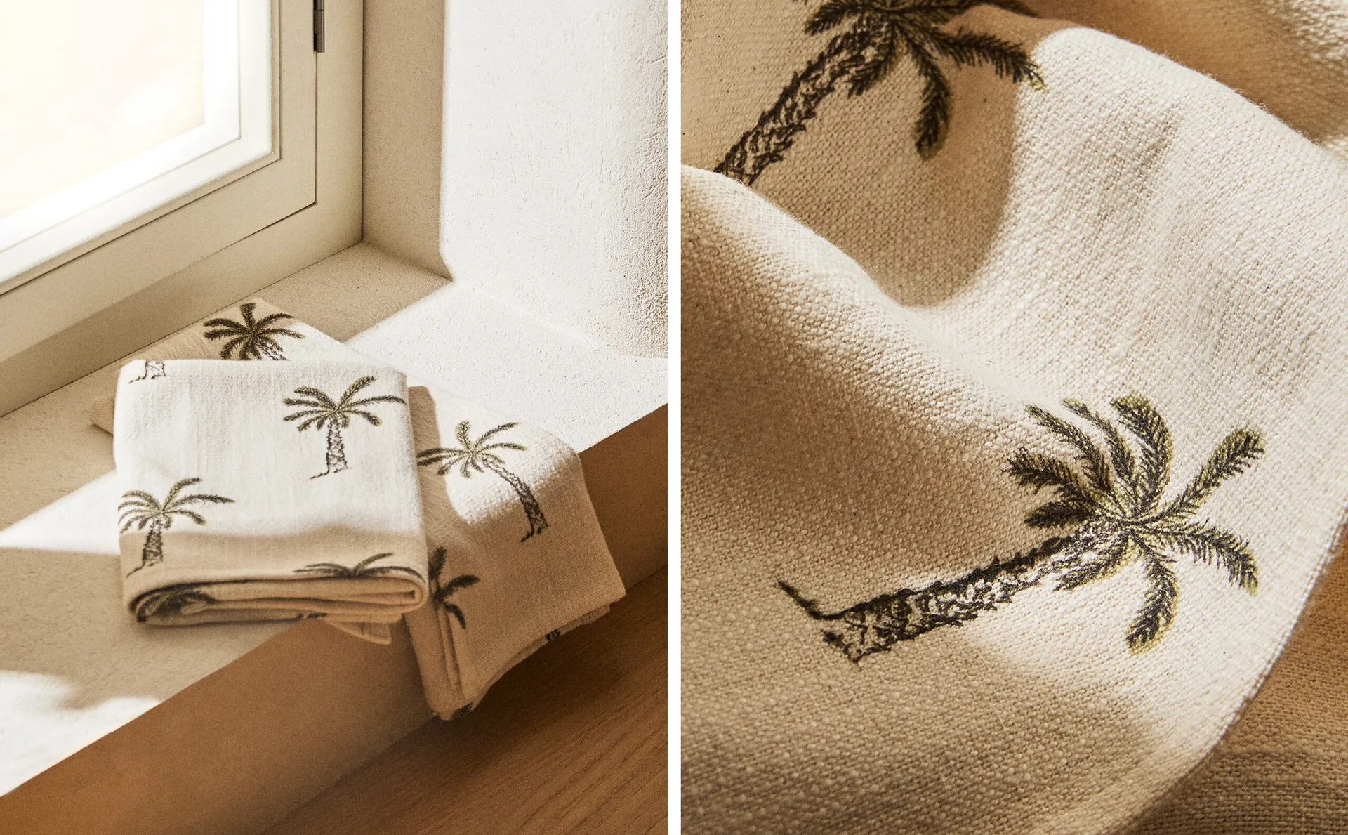 

Кухонные полотенца из пальмового дерева (2 шт.) Zara Home, экрю