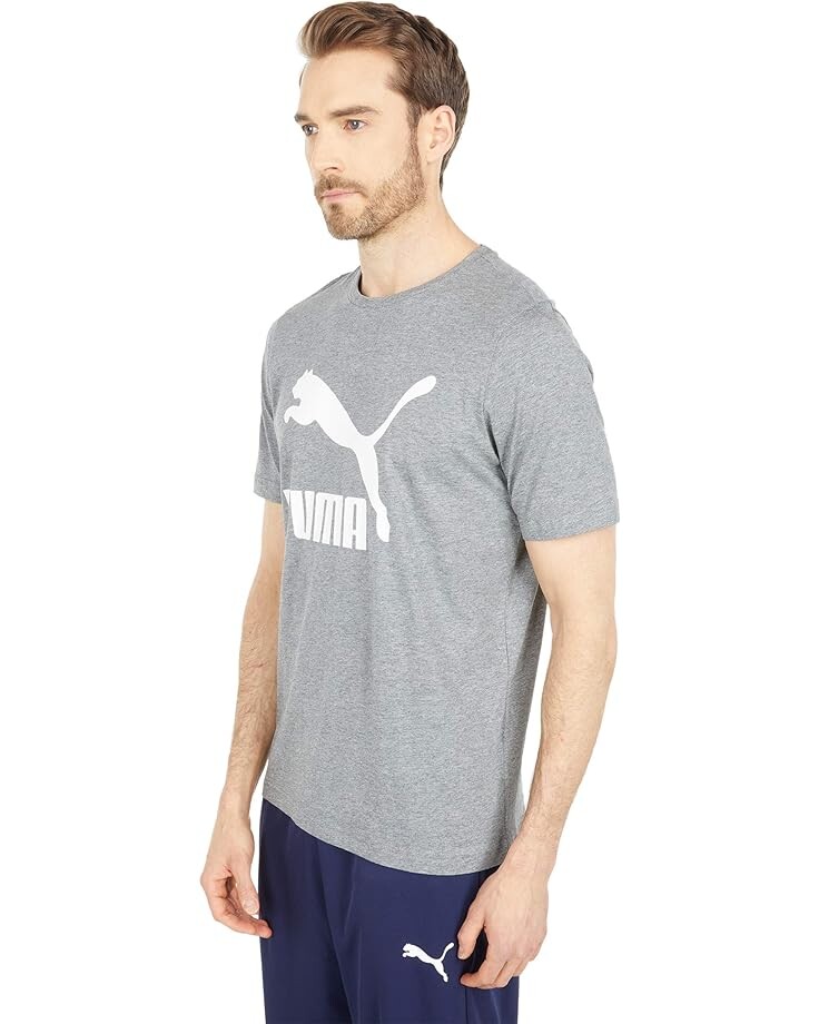 Футболка PUMA Classics Logo Tee, цвет Medium Gray Heather 2 футболка puma intersect tee цвет medium gray heather blue