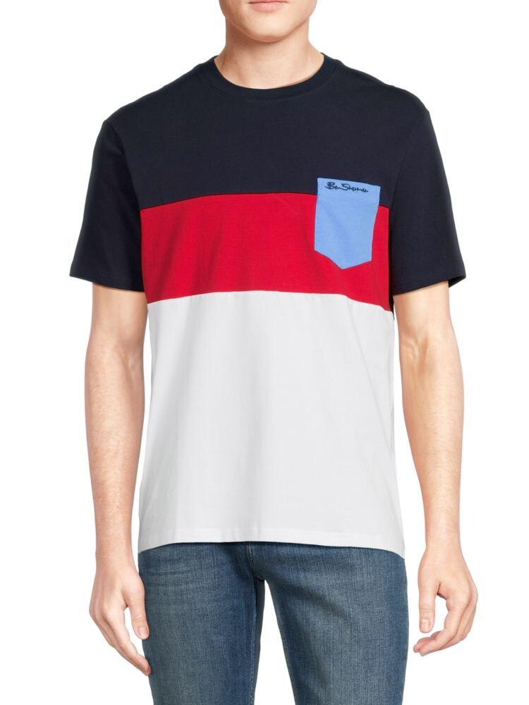 

Футболка с карманами и цветными блоками Ben Sherman, темно-синий