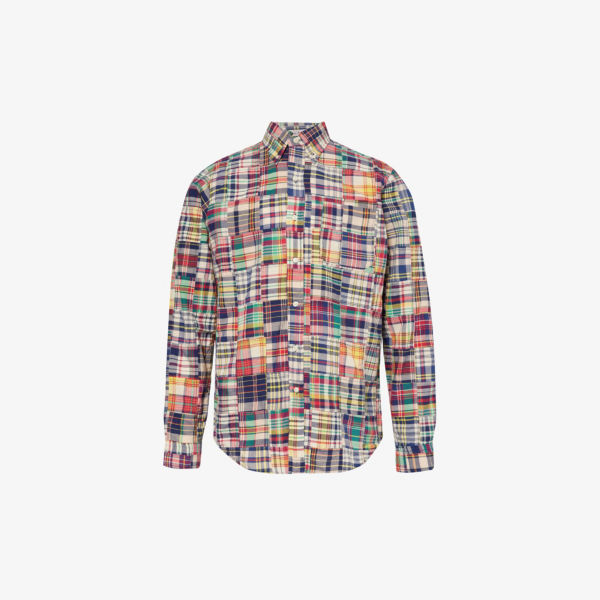 Рубашка классического кроя из хлопка в клетку madras Polo Ralph Lauren, цвет 3247 madras patchwork