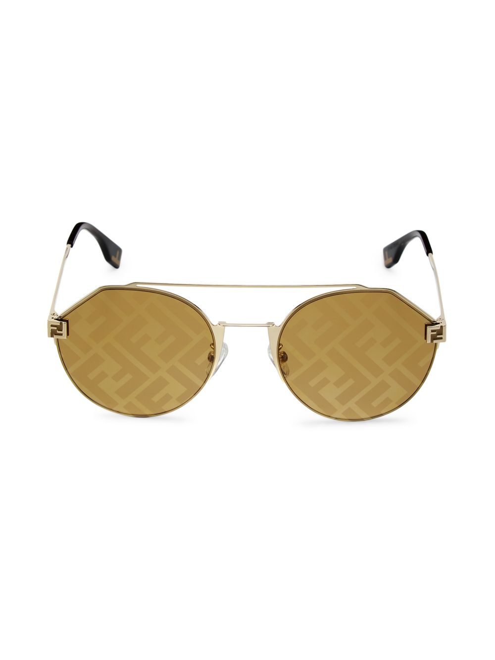 Круглые солнцезащитные очки Fendi Sky 55 мм Fendi, золотой