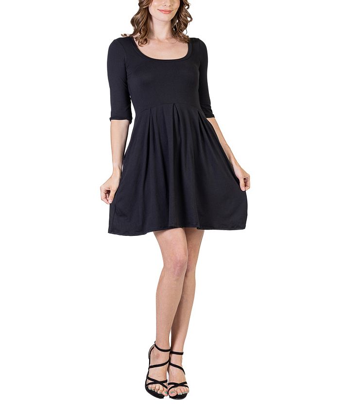 Женское мини-платье с рукавом три четверти 24seven Comfort Apparel, черный