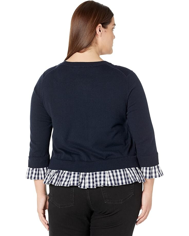 

Свитер Draper James Plus Size Wool and Cotton Combo Sweater, цвет Nassau Navy Multi