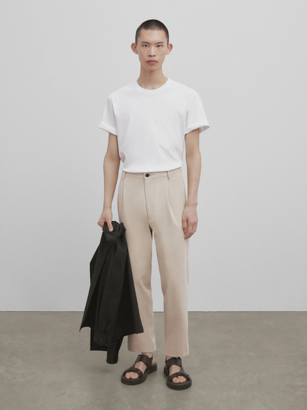 

Широкие чино darted - studio Massimo Dutti, песочный, Бежевый
