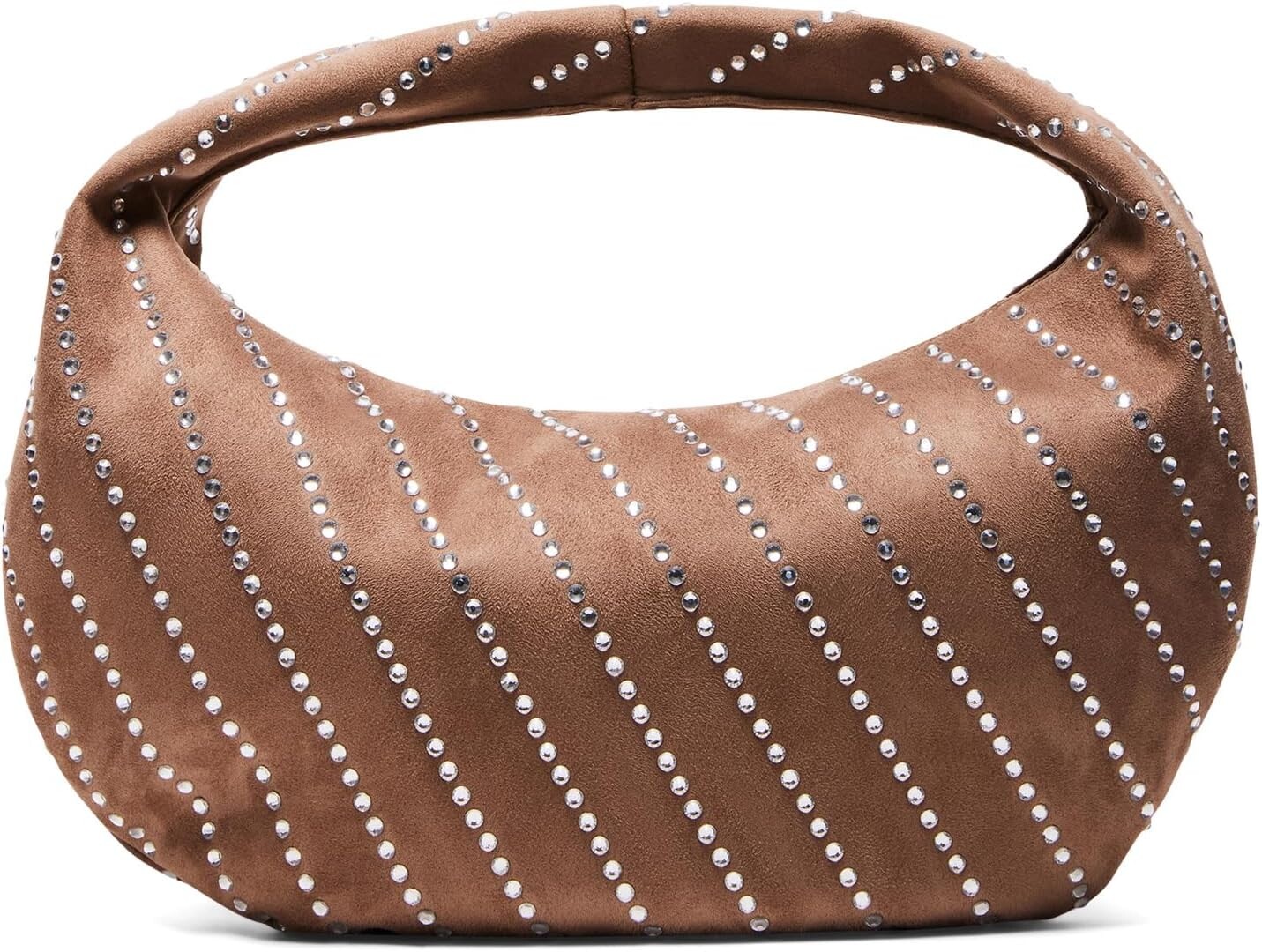 

Сумка Bcindi Faux Suede Rhinestone Hobo Steve Madden, серо-коричневый